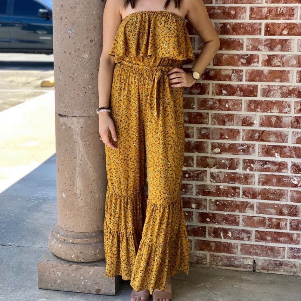 Yellow Floral Jumpsuit